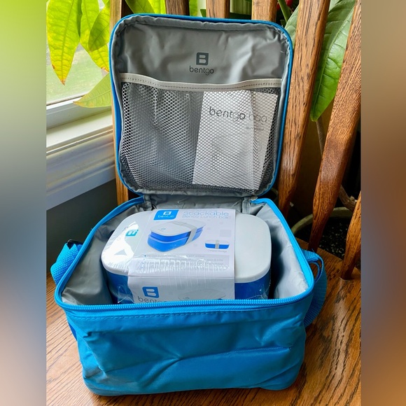 NEW! BENTGO All In One Stackable Lunch Box + Insulated Bag BLUE - Picture 2 of 7